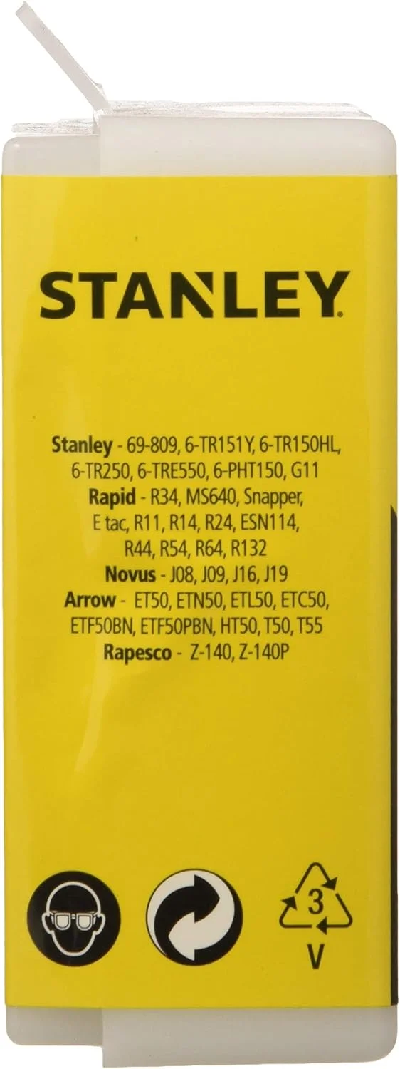 منگنه استنلی 1-TRA705-5T با قدرت بالا، 8 میلی متر، بسته 5000 عددی، نقره ای