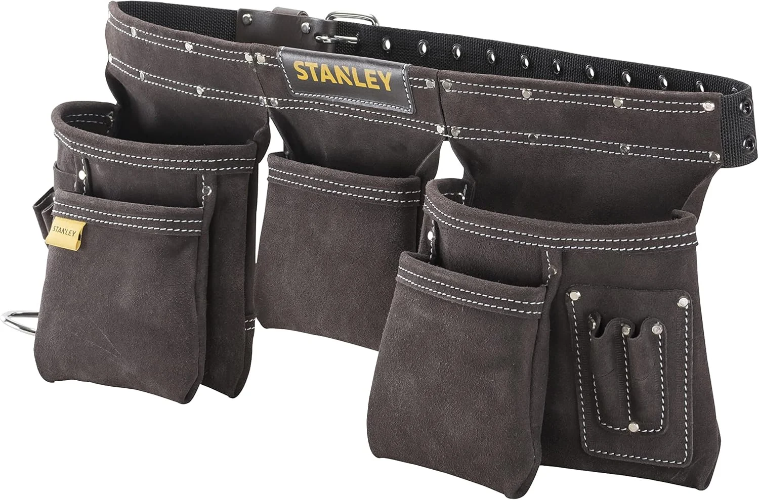 پیشبند کمربند ابزار چرمی استنلی، سازمان دهنده چند جیبی، حلقه چکش، STST1-80113