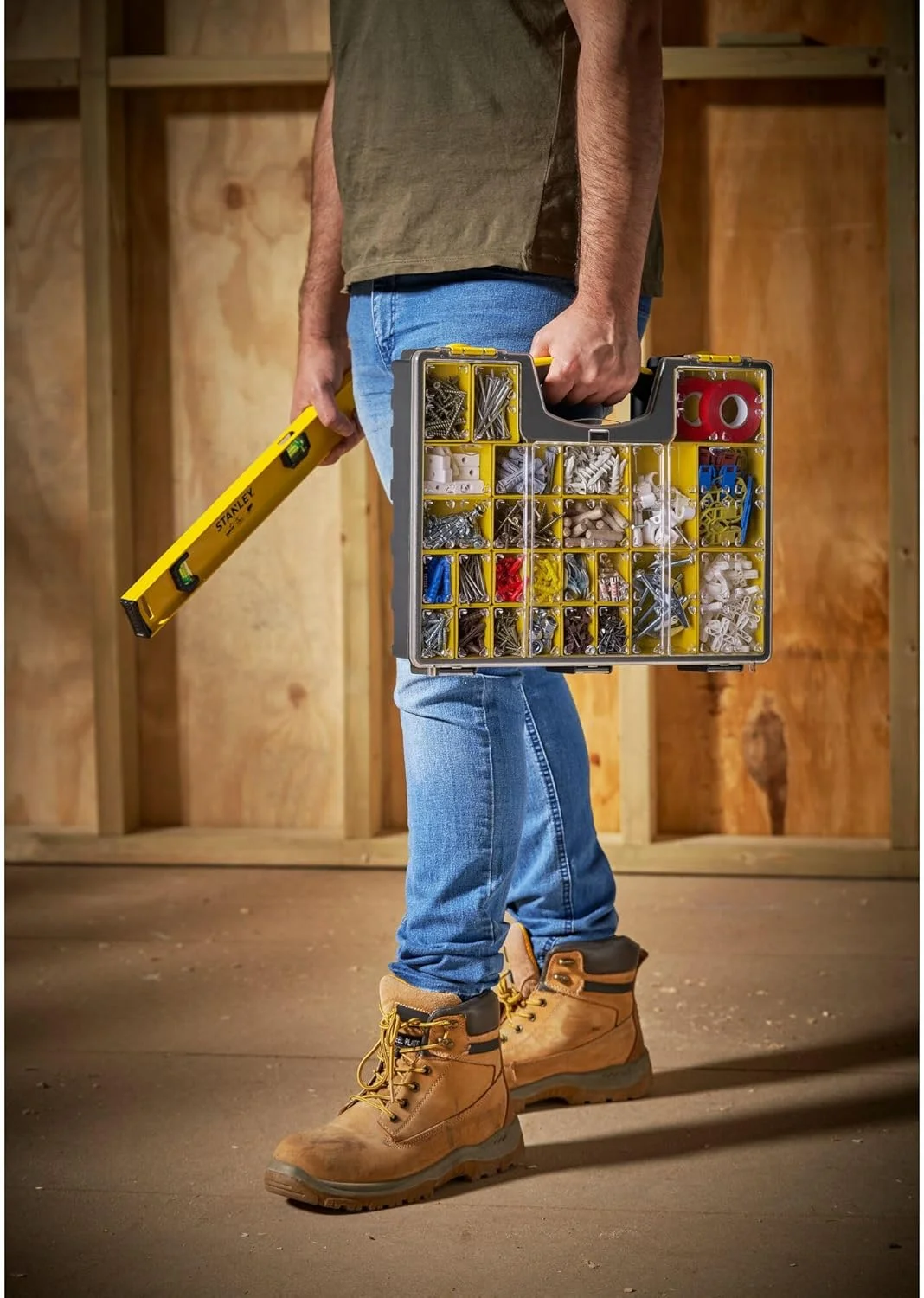 جعبه ابزار استنلی مدل 1-92-748 "پروفی" با 25 محفظه، چند رنگ