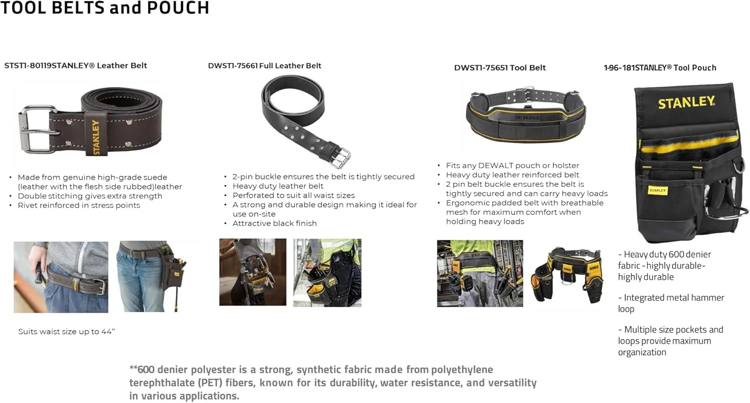 کیف کمری ابزار استنلی، سازمان دهنده دو جیبه، حلقه نگهدارنده چکش، 1-96-181 کیف کمری ابزار استنلی، سازمان دهنده دو جیبه، حلقه نگهدارنده چکش، 1-96-181