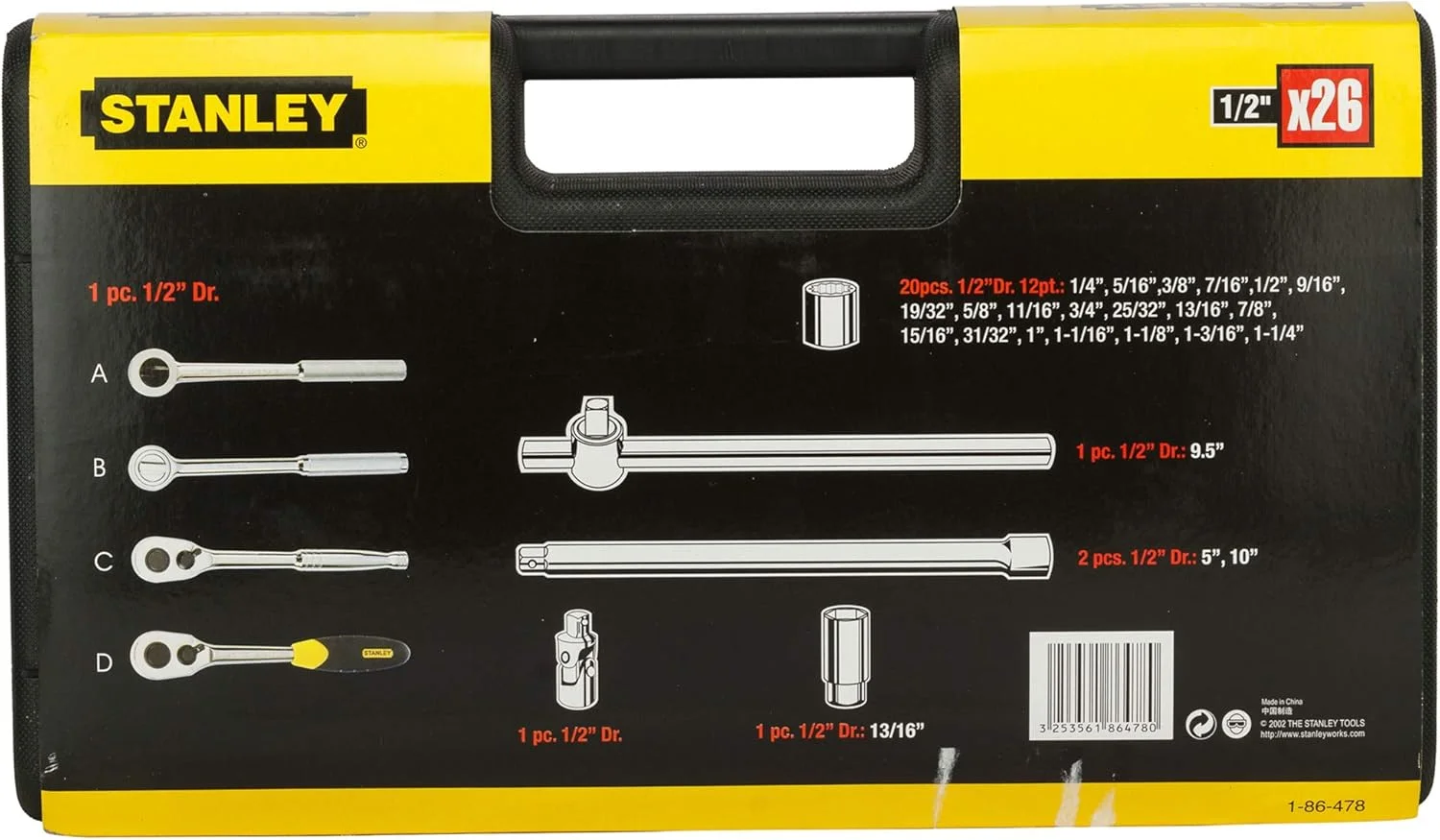 مجموعه بکس 26 عددی استنلی با درایو 1/2 اینچ مدل امپریال 0-86-478 مجموعه بکس 26 عددی استنلی با درایو 1/2 اینچ مدل امپریال 0-86-478