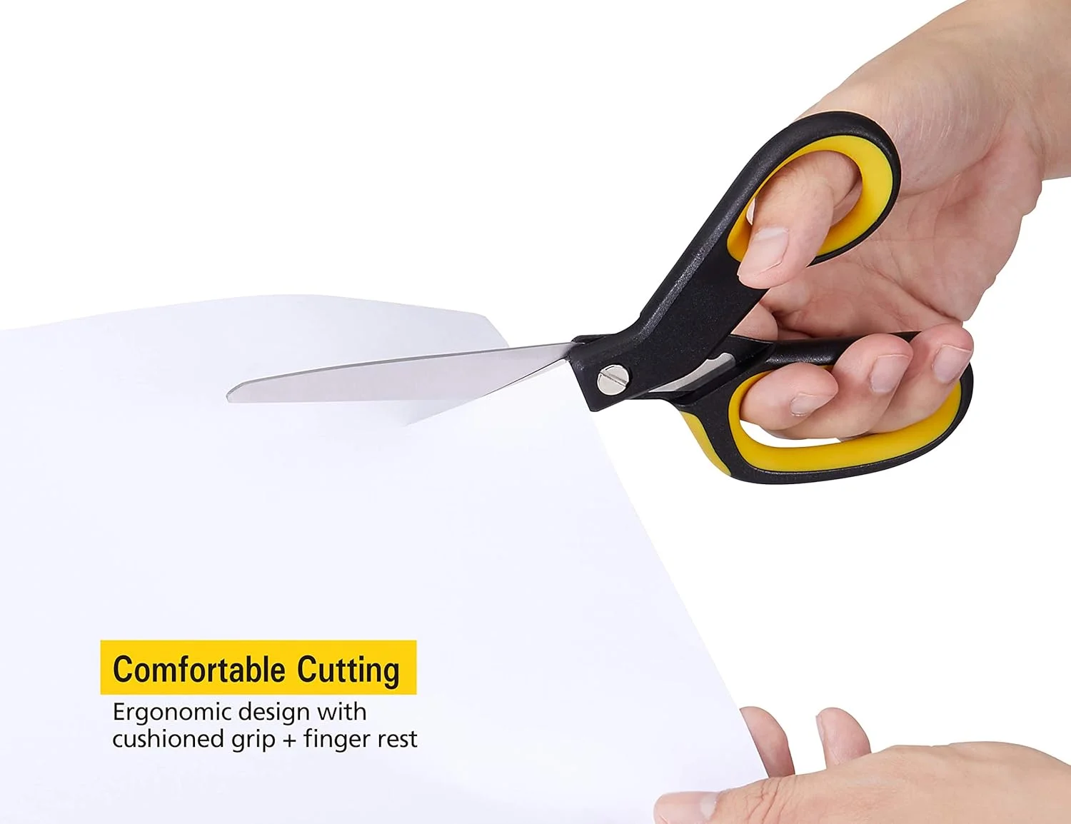 قیچی همه کاره ارگونومیک 8 اینچی استنلی (SCI8EST-YLW)، زرد/مشکی