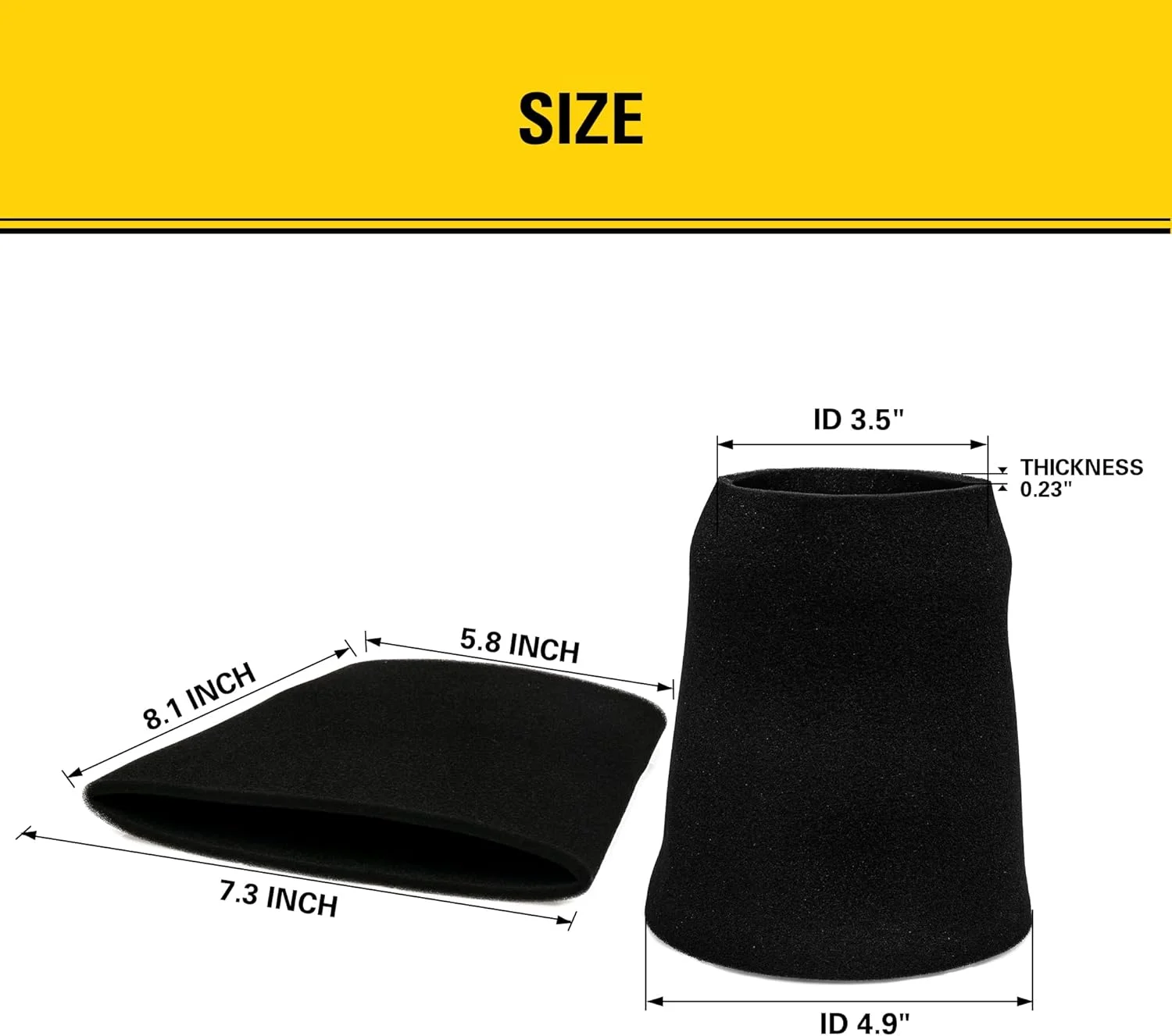 فیلتر فومی استنلی 25-1202 مناسب جاروبرقی های آب و خاک 1 تا 5 گالن، بسته 1 عددی، مشکی