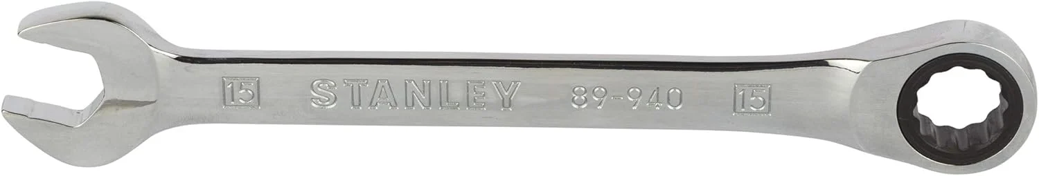 آچار یکسر رینگی جغجغه ای استنلی مدل Stmt89940-8B-12 سایز 15 میلی متر (نقره ای)