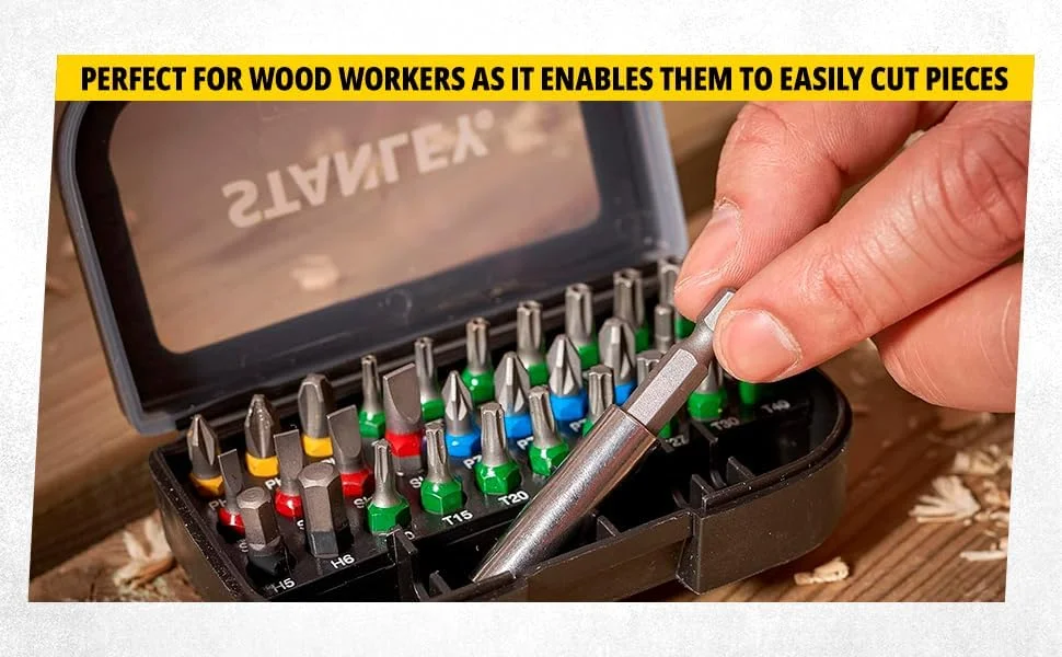 جعبه جمع و جور استنلی شامل 30 پیچ 25 میلی متری و 1 نگهدارنده سری پیچ گوشتی، مشکی، مدل STA60490-XJ