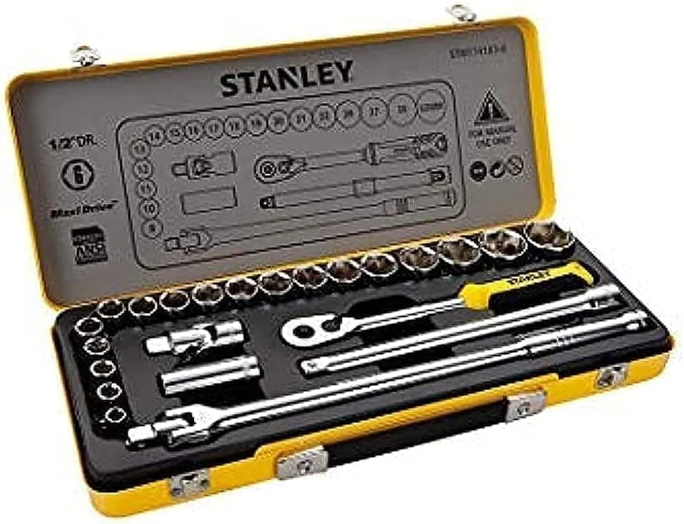 جعبه ابزار بکس 1/2 اینچ استنلی 24 پارچه مدل Stmt74183-8، ابعاد 18x43x5.2 سانتی متر