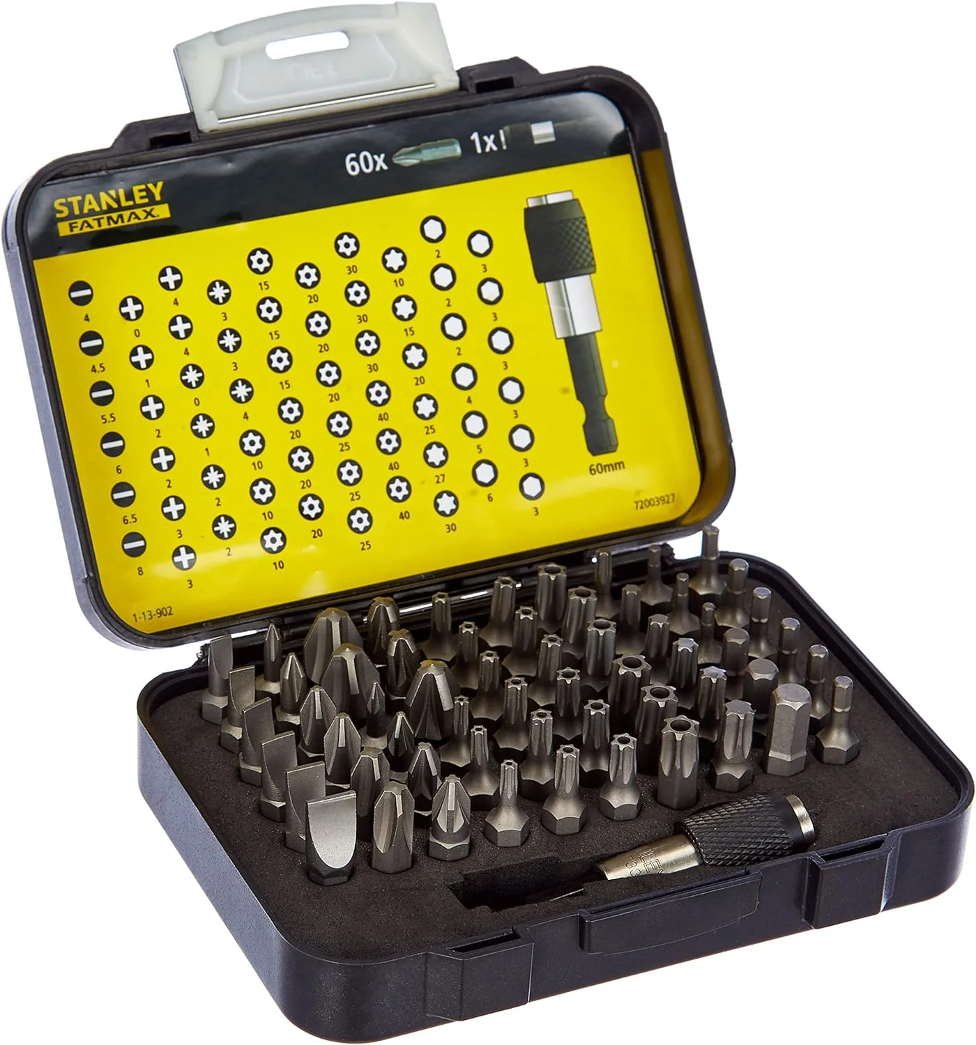 مجموعه سری پیچ گوشتی استنلی 113902 با درایو 1/4 اینچ (61 قطعه)