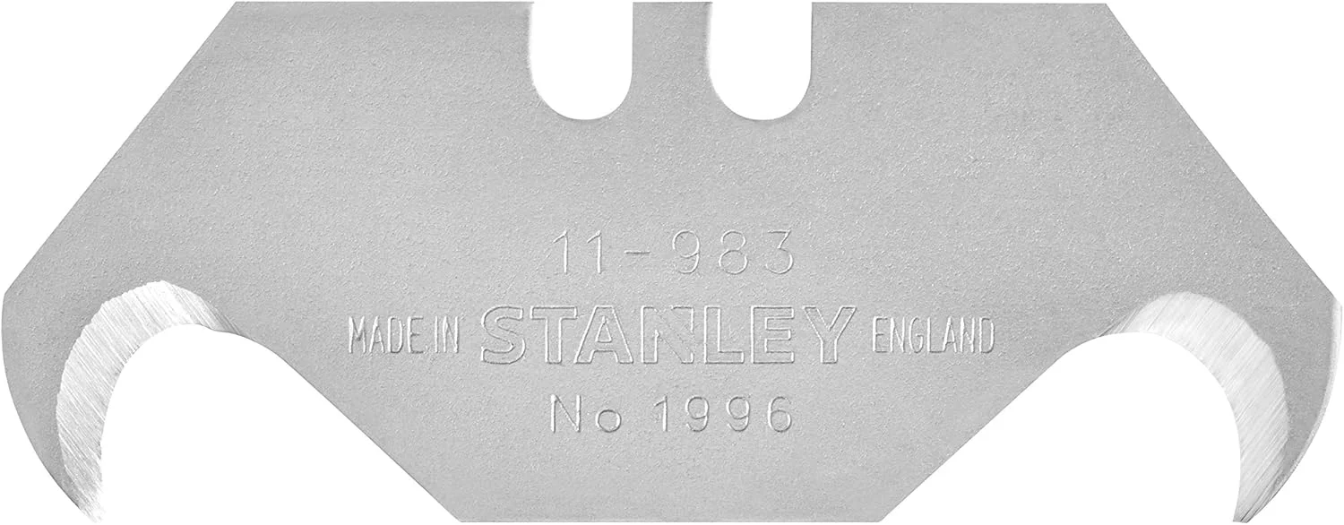 تیغه چاقوی پرداخت کاری بدون سوراخ استنلی مدل "No.1996" (100 عددی)، نقره ای