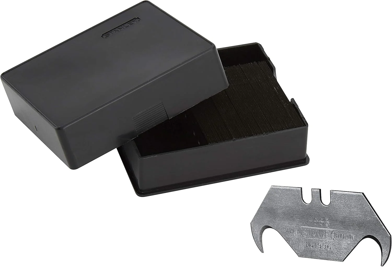 تیغه چاقوی پرداخت کاری بدون سوراخ استنلی مدل "No.1996" (100 عددی)، نقره ای