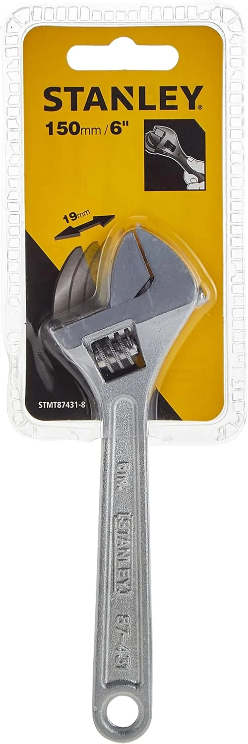 آچار فرانسه استنلی نقره ای با روکش کروم وانادیوم آهنگری شده، 1-87-431