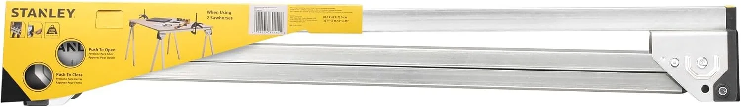 جفت خرک فلزی استنلی مدل STST81337-1 ارتفاع 736 میلی‌متر با ظرفیت باربری تا 340 کیلوگرم، نقره‌ای