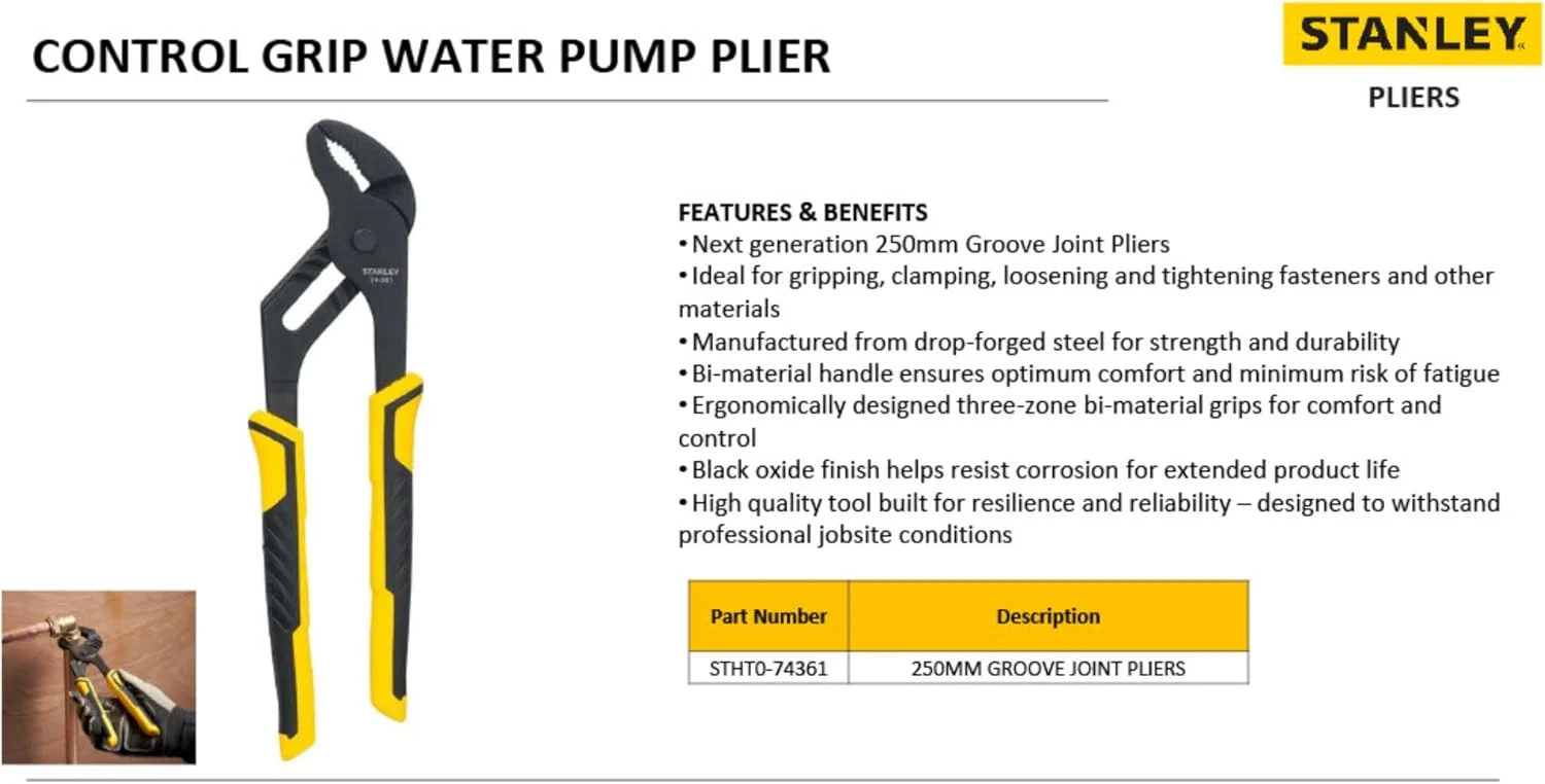 انبر کلاغی و انبر قفلی استنلی مدل 0-74-361