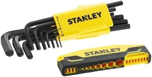 مجموعه آچار آلن تاشو استنلی مدل 0-89-904 با روکش شش ضلعی (9 عددی)، نقره ای