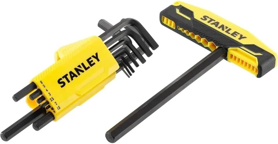 مجموعه آچار آلن تاشو استنلی مدل 0-89-904 با روکش شش ضلعی (9 عددی)، نقره ای