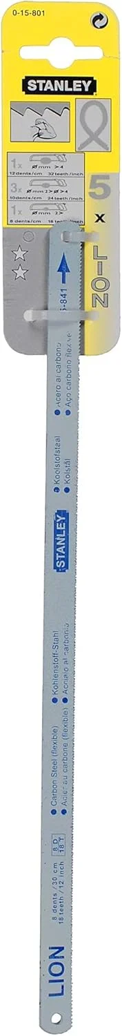 تیغه اره کمانی انعطاف پذیر استنلی 0-15-801 (5 عدد) متنوع، نقره ای تیغه اره کمانی انعطاف پذیر استنلی 0-15-801 (5 عدد) متنوع، نقره ای