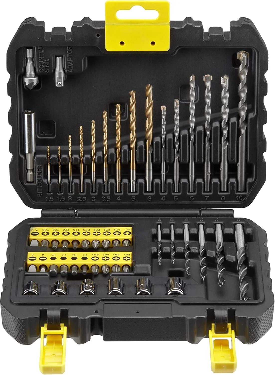 مجموعه 50 عددی مته و سری پیچ گوشتی استنلی، مشکی/زرد - STA88546-XJ