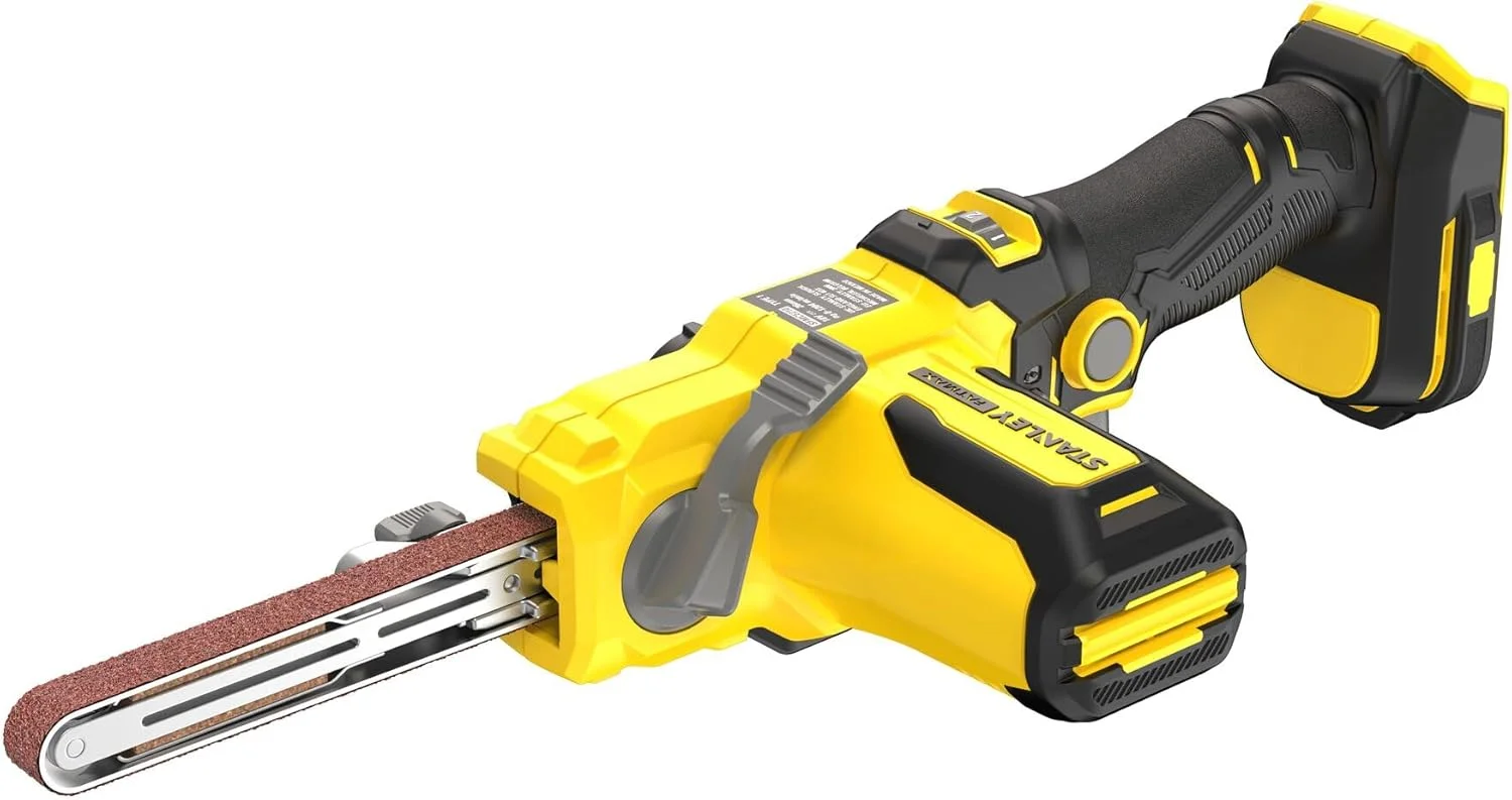 سنباده تسمه ای شارژی 18 ولت استنلی فت مکس V20، سایز 13 میلی متر، فقط ابزار، مدل SFMCE210B-XJ سنباده تسمه ای شارژی 18 ولت استنلی فت مکس V20، سایز 13 میلی متر، فقط ابزار، مدل SFMCE210B-XJ