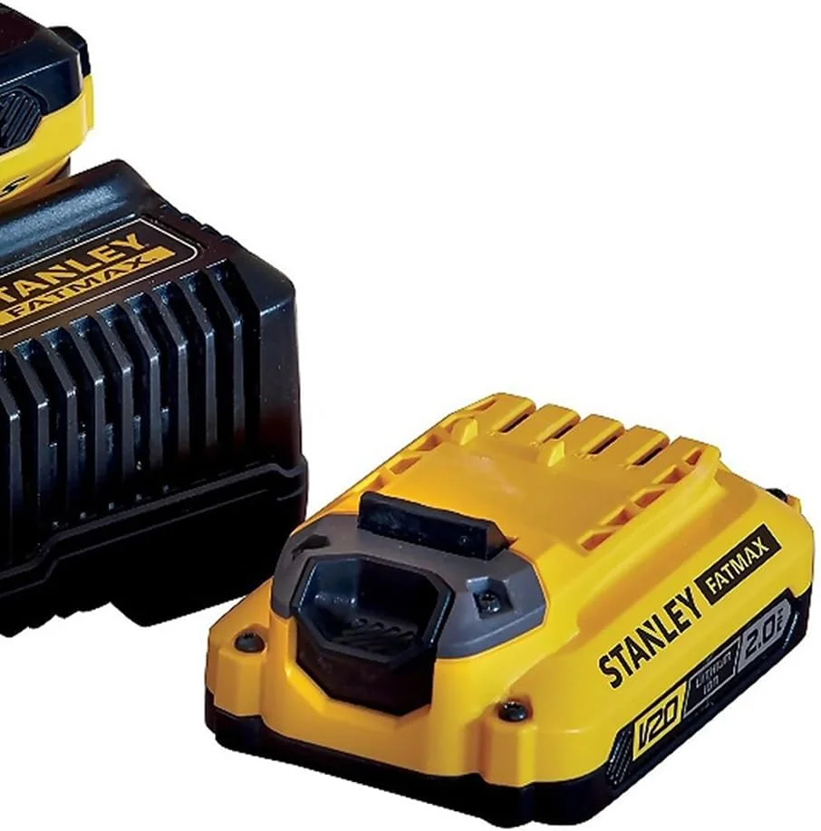 کیت استارتر 18 ولت استنلی فت مکس V20 شامل دو عدد باتری 2.0 آمپر ساعت و شارژر