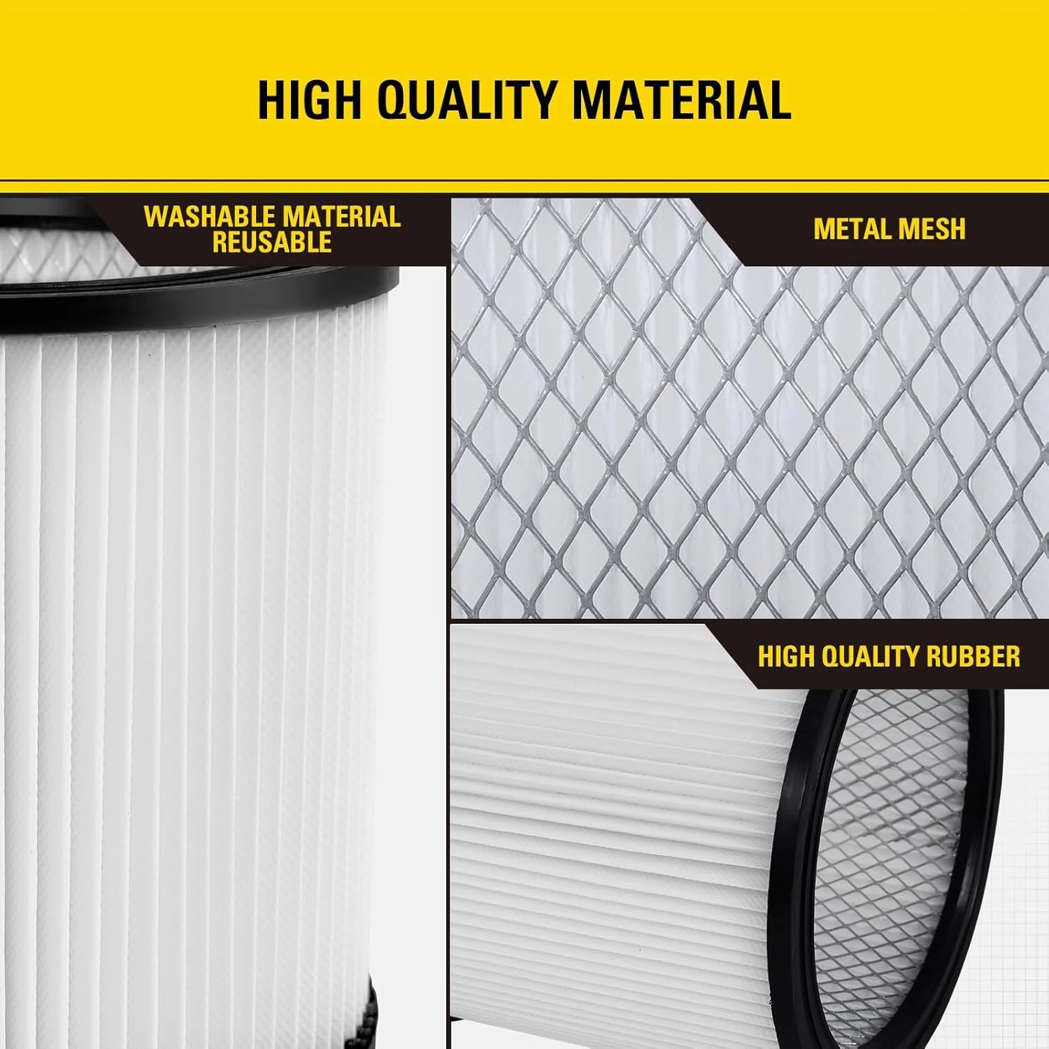 فیلترهای جاروبرقی کارگاهی با راندمان بالا استنلی 08-2566B، فیلتر کارتریجی جایگزین Hepa مناسب برای اکثر جاروبرقی های تر و خشک 5 تا 18 گالن، لوازم جانبی جاروبرقی تر و خشک کارگاهی