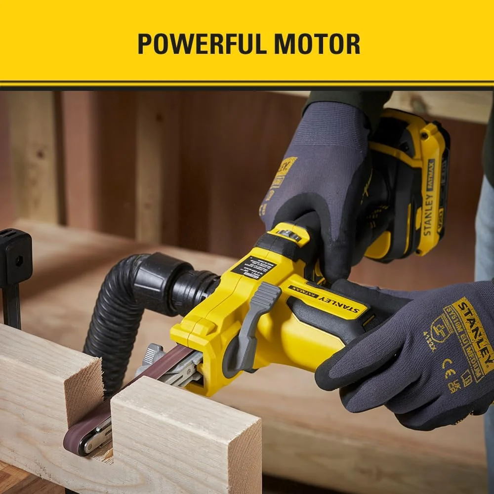 سنباده تسمه ای شارژی 18 ولت استنلی فت مکس V20، سایز 13 میلی متر، فقط ابزار، مدل SFMCE210B-XJ