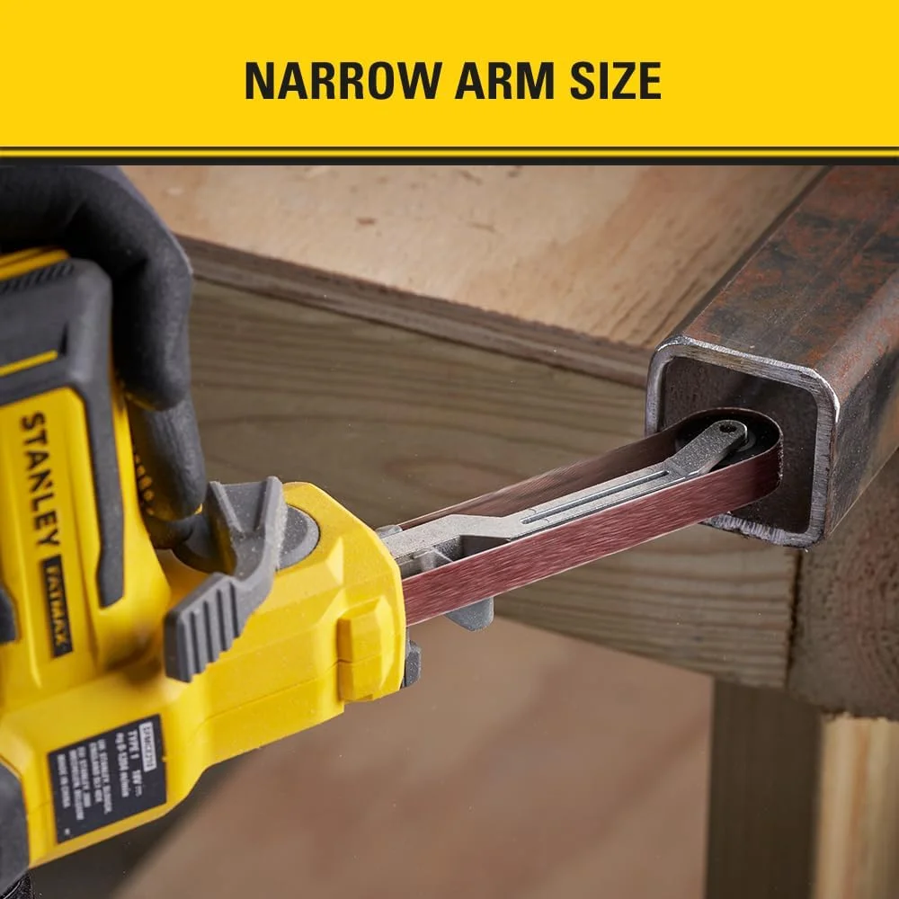 سنباده تسمه ای شارژی 18 ولت استنلی فت مکس V20، سایز 13 میلی متر، فقط ابزار، مدل SFMCE210B-XJ