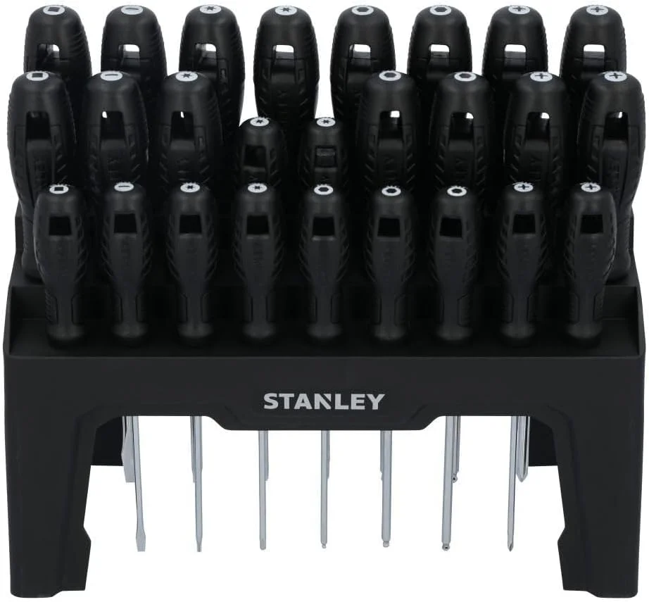 مجموعه ۲۶ عددی پیچ گوشتی استنلی مدل SHELL به همراه استند مجموعه ۲۶ عددی پیچ گوشتی استنلی مدل SHELL به همراه استند