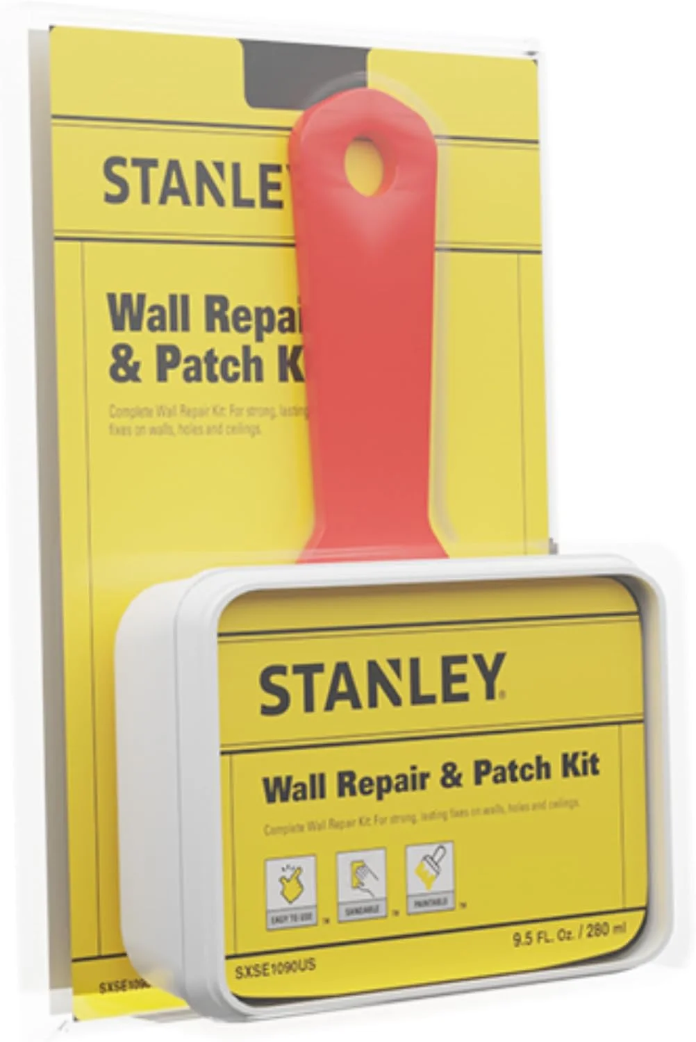 مجموعه تعمیرات دیوار استنلی - 280 میلی لیتر، راه حل کامل برای تعمیرات دیوار در خانه، شامل پرکننده سوراخ دیوار، بتونه و تعمیر سوراخ - 1 بسته مجموعه تعمیرات دیوار استنلی - 280 میلی لیتر، راه حل کامل برای تعمیرات دیوار در خانه، شامل پرکننده سوراخ دیوار، بتونه و تعمیر سوراخ - 1 بسته