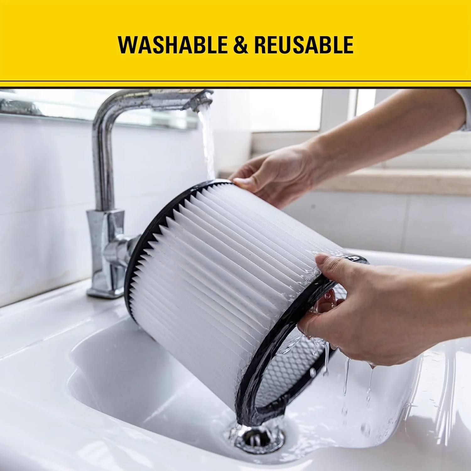 فیلترهای جاروبرقی کارگاهی با راندمان بالا استنلی 08-2501، فیلتر کارتریجی جایگزین مناسب برای اکثر جاروبرقی های تر و خشک 5 تا 18 گالن، لوازم جانبی جاروبرقی کارگاهی تر و خشک، قطعات جایگزین 08-2501