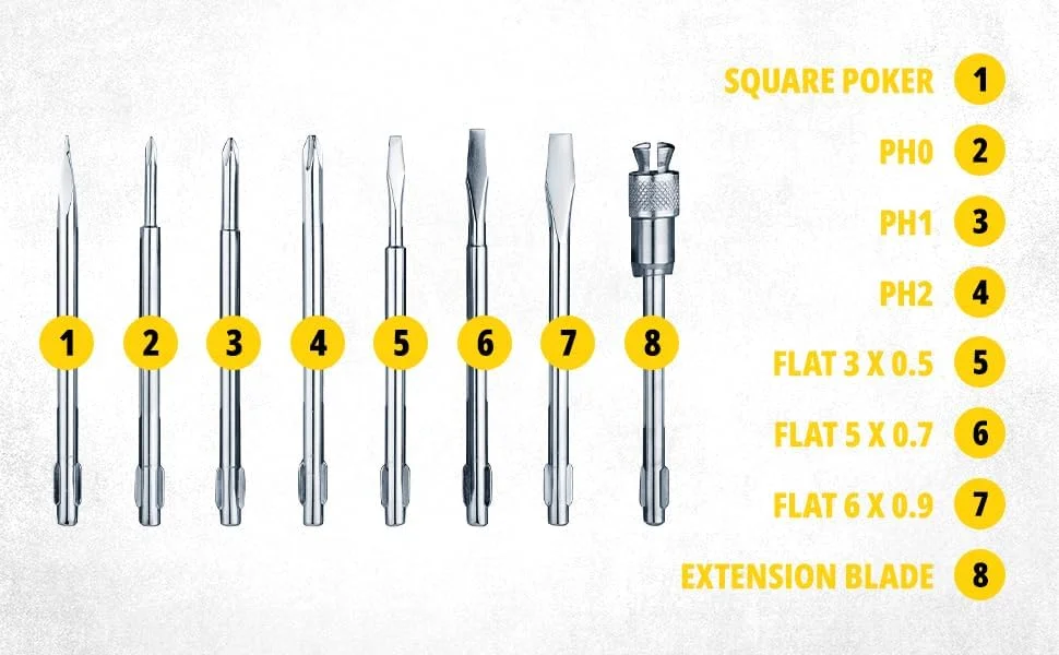 مجموعه پیچ گوشتی 8 عددی استنلی مدل STHT60573-8B - زرد و مشکی