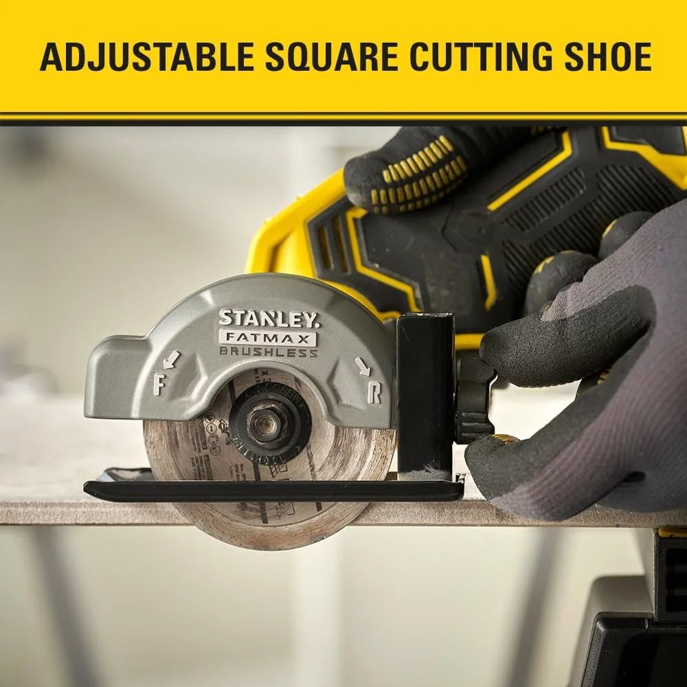 ابزار برش چند منظوره شارژی 18 ولت STANLEY FATMAX V20 - سرعت چرخش تا 20000 دور در دقیقه، حداکثر عمق برش 19 میلی متر، سیستم جمع آوری گرد و غبار، چراغ کار LED، مناسب برای پلاستیک، فایبرگلاس، فلز، لوله های PVC و غیره (فقط ابزار)