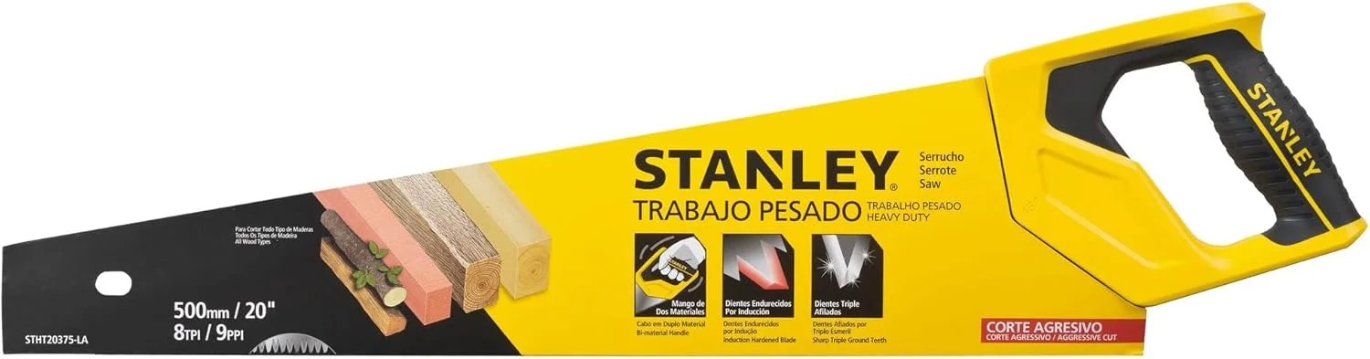 اره دستی استنلی مدل STHT20375 با تیغه ۲۰ اینچی و دسته دو-جنسه اره دستی استنلی مدل STHT20375 با تیغه ۲۰ اینچی و دسته دو-جنسه