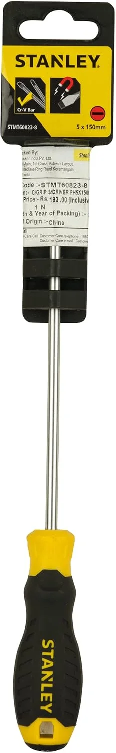 پیچ گوشتی استاندارد با دسته نرم STMT60823-8، 5 میلی متر در 150 میلی متر پیچ گوشتی استاندارد با دسته نرم STMT60823-8، 5 میلی متر در 150 میلی متر