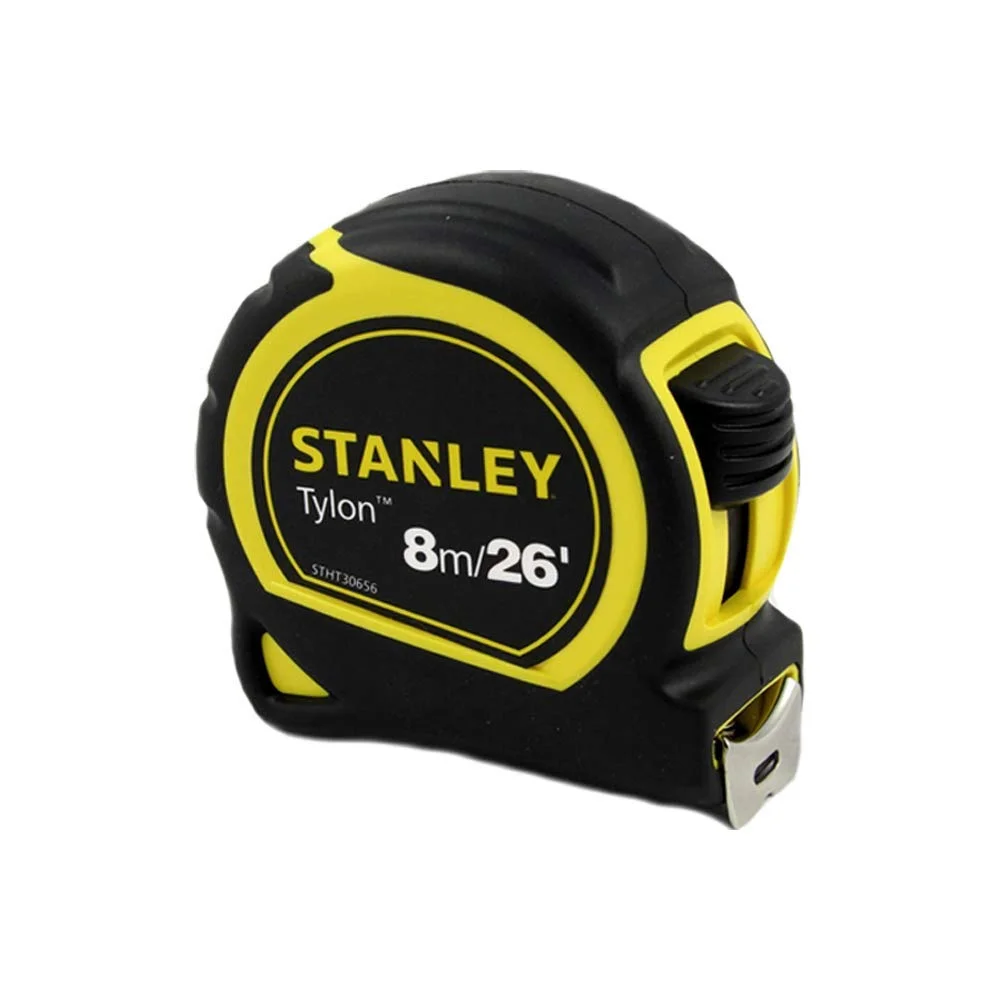 متر نواری نایلونی 8 متری استنلی تایلون، درجه پیمانکار، نشانه گذاری اندازه گیری متریک و SAE (2 عدد)