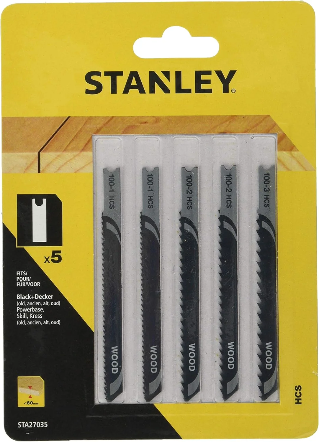 STANLEY STA27035-XJ مجموعه 5 عددی تیغه برش چوب