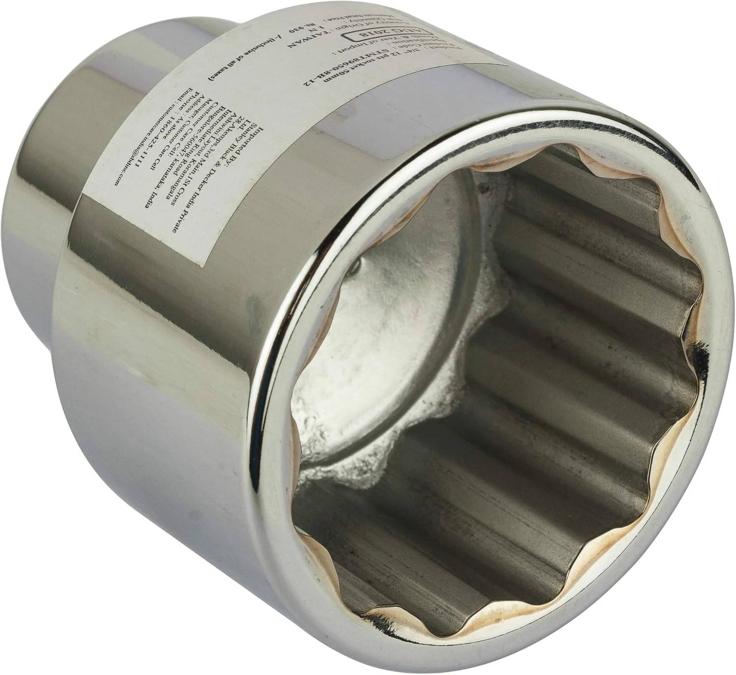 بکس استاندارد 12 پر 50 میلی‌متری استنلی مدل STMT89650-8B سایز 3/4 اینچ (نقره‌ای)