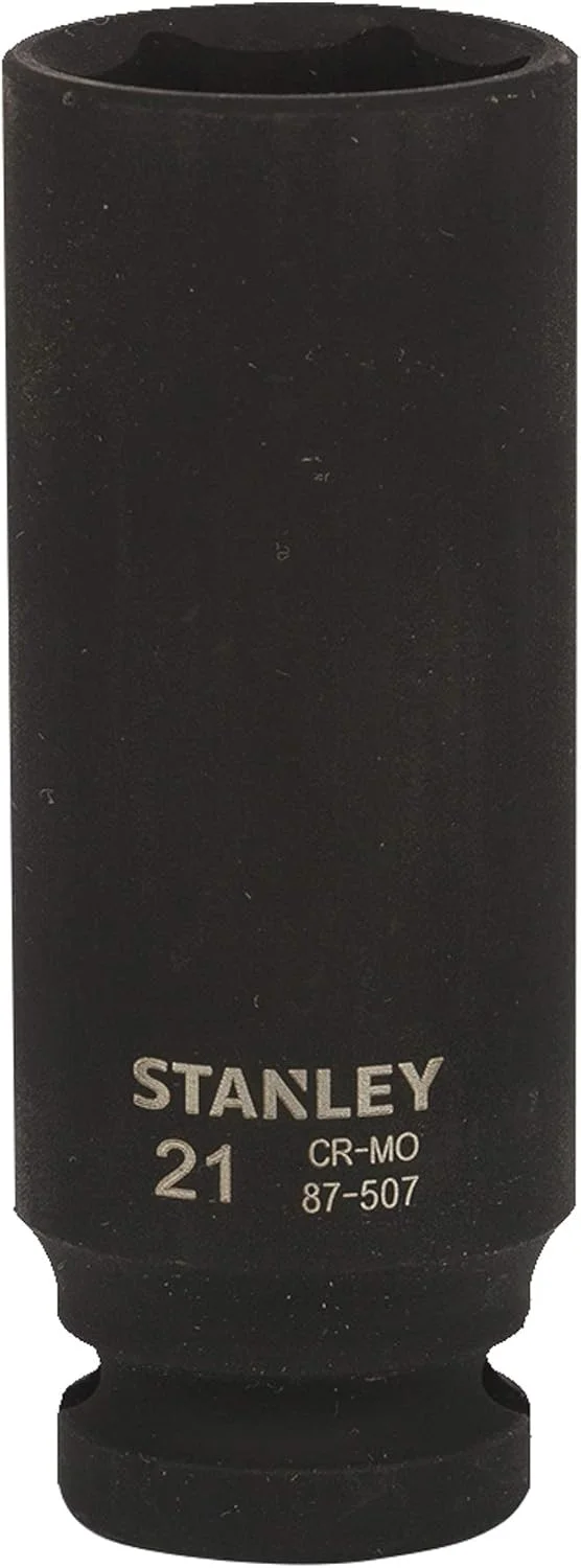 بکس ضربه ای عمیق استنلی STMT87507-8B با درایو 1/2 اینچ و سایز 21 میلی متر (مشکی)