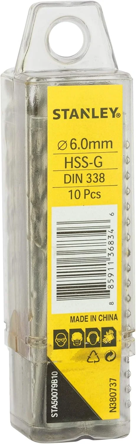 مته فلز HSS استنلی STA50079B10-IN سایز 6 میلی‌متر (بسته 10 عددی)