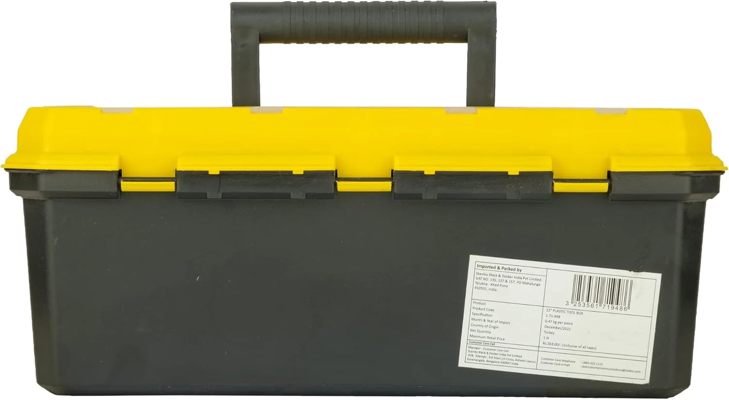 جعبه ابزار پلاستیکی قابل حمل و بادوام استنلی مدل 1-71-948 ارگنایزد مسترو با درب شفاف و محفظه سینی جداشدنی برای نگهداری آسان و راحت، زرد، 32x13.5x15 سانتی متر
