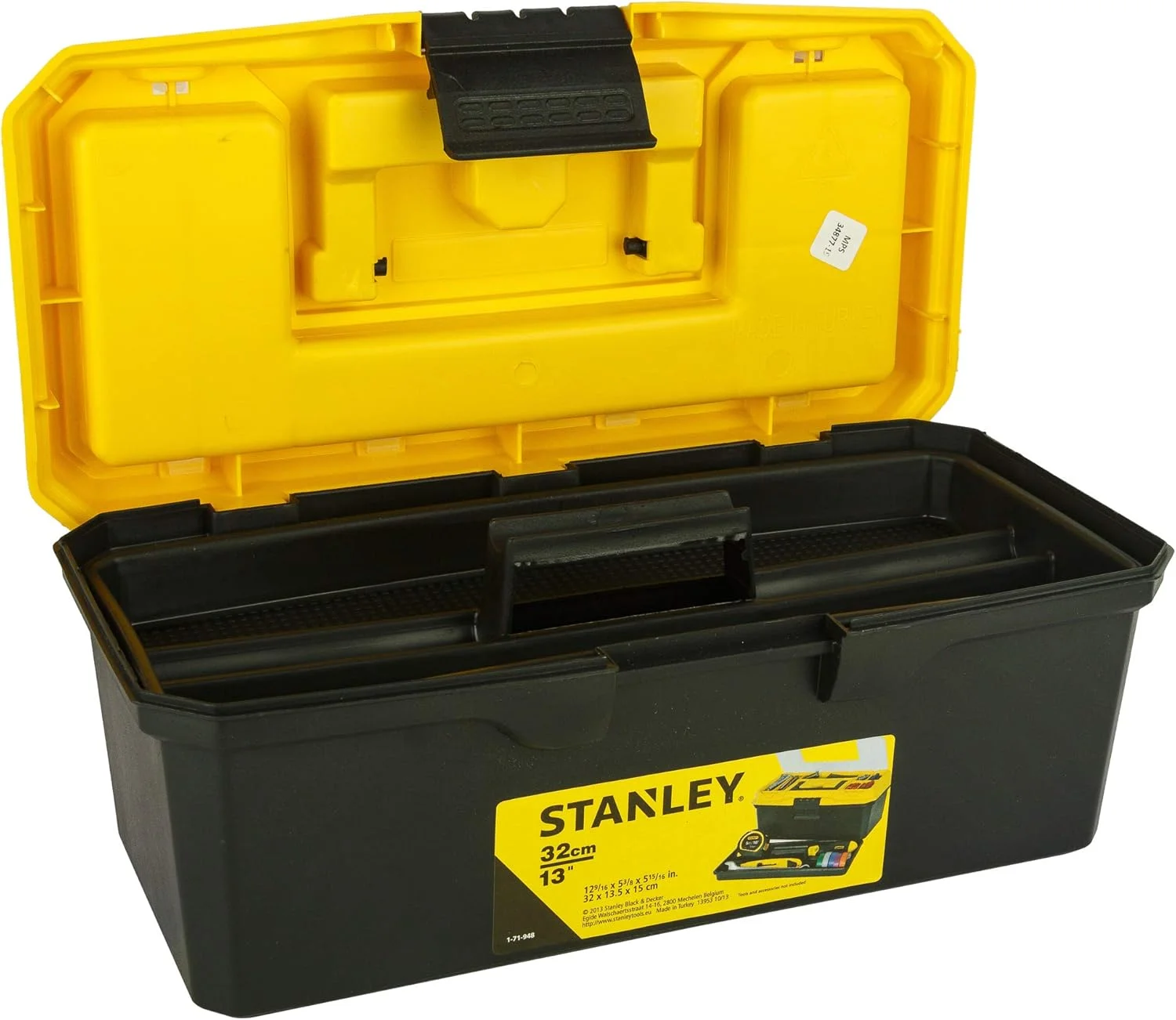 جعبه ابزار پلاستیکی قابل حمل و بادوام استنلی مدل 1-71-948 ارگنایزد مسترو با درب شفاف و محفظه سینی جداشدنی برای نگهداری آسان و راحت، زرد، 32x13.5x15 سانتی متر