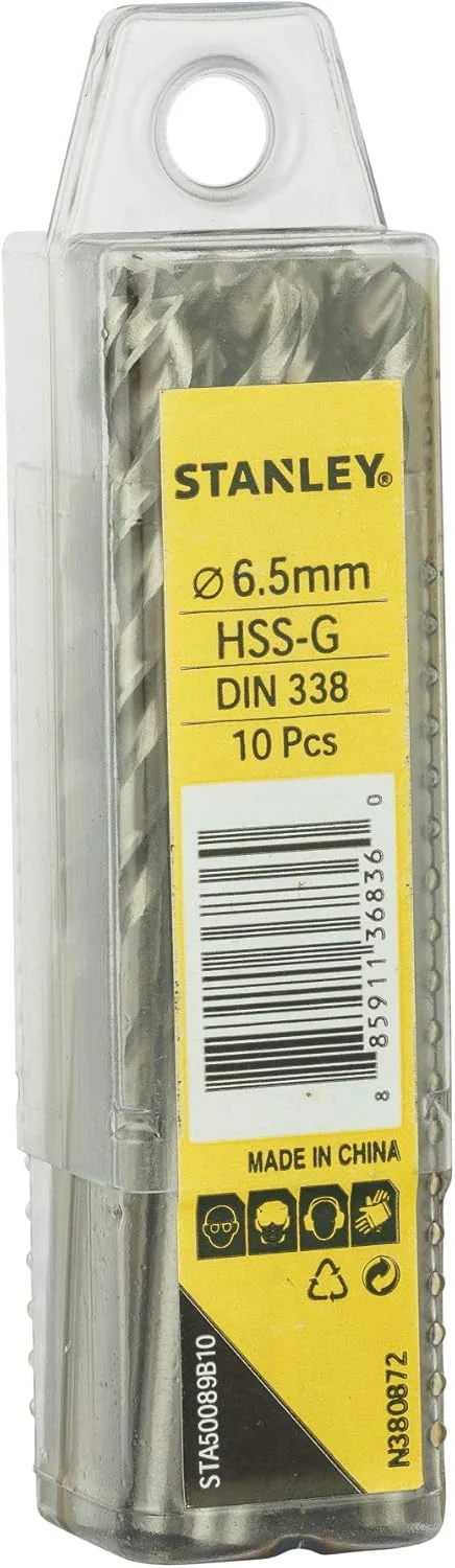 مته فلز HSS استنلی (6.5 میلی متر، 10 عددی)