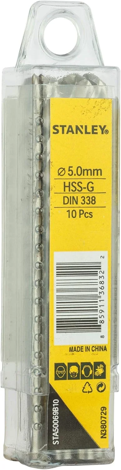 مته فلز استنلی HSS (5 میلی متر، 10 عددی) مته فلز استنلی HSS (5 میلی متر، 10 عددی)