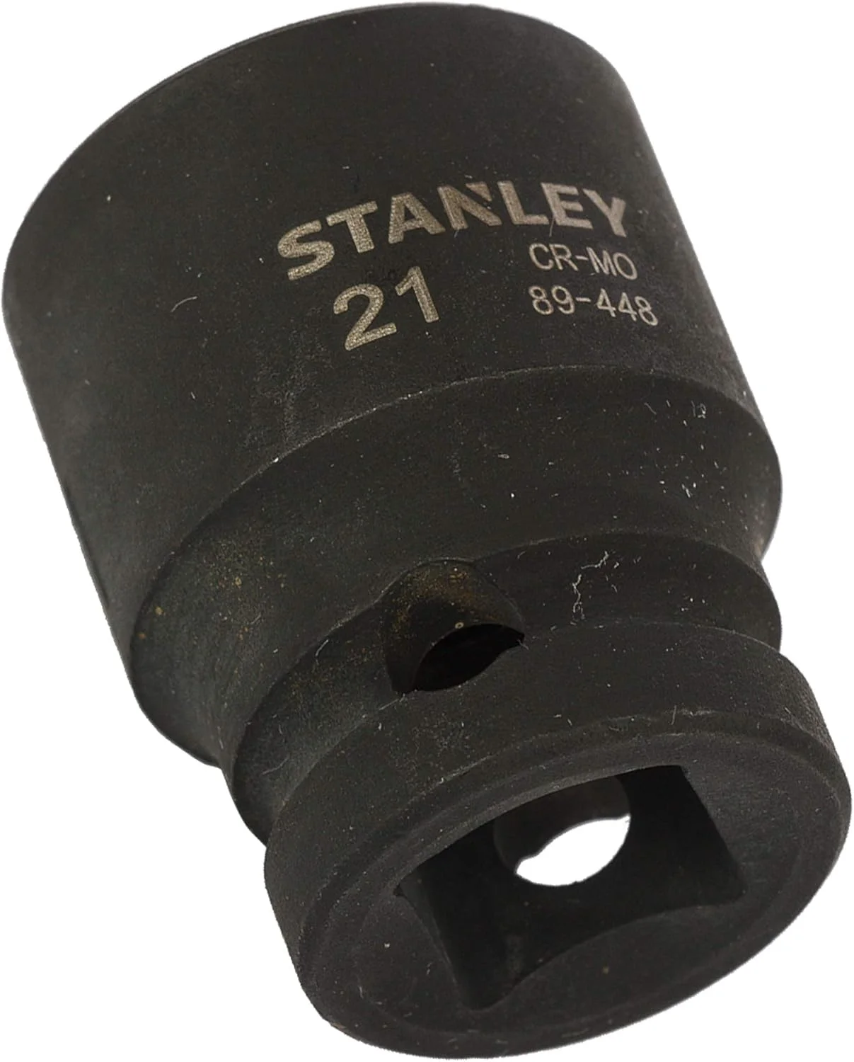 بکس ضربه‌ای شش گوش استنلی مدل STMT89448-8B با درایو 1/2 اینچ و سایز 21 میلی‌متر، ساخته شده از فولاد کروم مولیبدن (مشکی)