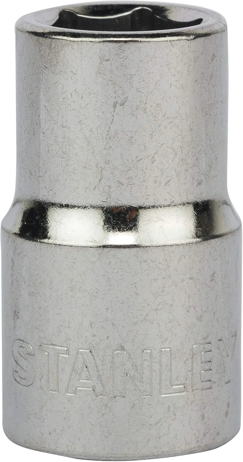 بکس 1/2 اینچ استاندارد شش گوش استنلی مدل 1-86-513، ساخته شده از فولاد کروم وانادیوم، رنگ نقره ای