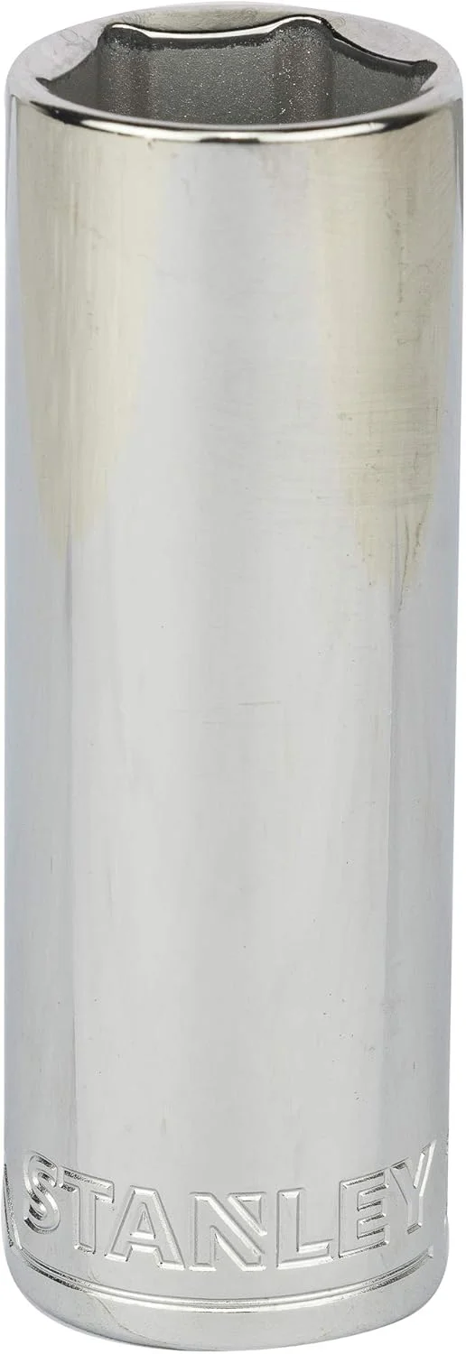 بکس عمیق 6 پر استنلی مدل STMT73334-8B با درایو 1/2 اینچ و سایز 21 میلی متر، ساخته شده از فولاد کروم وانادیوم (نقره ای)