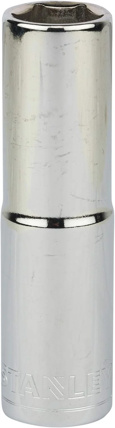 بکس عمیق 6 پر استنلی STMT73329-8B با درایو 1/2 اینچ و سایز 15 میلی‌متر، ساخته شده از فولاد کروم وانادیوم (نقره‌ای)