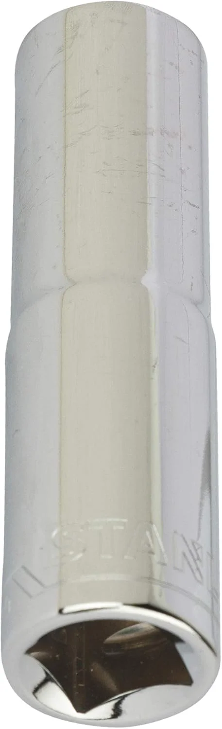 بکس عمیق 6 پر استنلی STMT73329-8B با درایو 1/2 اینچ و سایز 15 میلی‌متر، ساخته شده از فولاد کروم وانادیوم (نقره‌ای)