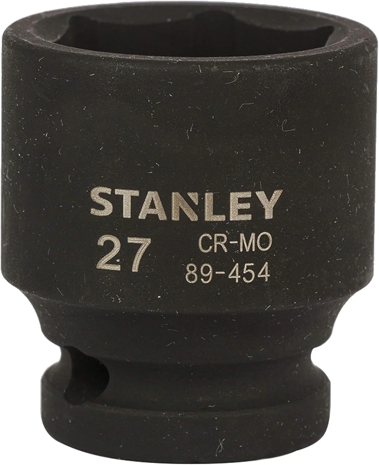 بکس ضربه ای 6 پر استنلی مدل STMT89454-8B با فولاد کروم-مولیبدن، درایو 1/2 اینچ، سایز 27 میلی متر (مشکی)