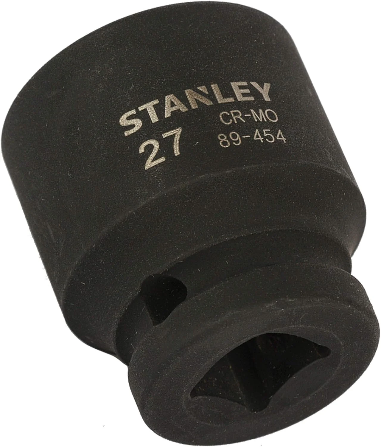 بکس ضربه ای 6 پر استنلی مدل STMT89454-8B با فولاد کروم-مولیبدن، درایو 1/2 اینچ، سایز 27 میلی متر (مشکی)