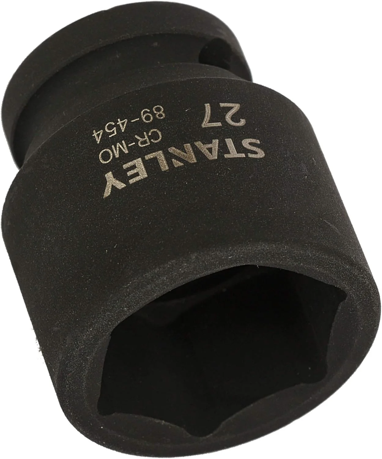 بکس ضربه ای 6 پر استنلی مدل STMT89454-8B با فولاد کروم-مولیبدن، درایو 1/2 اینچ، سایز 27 میلی متر (مشکی)