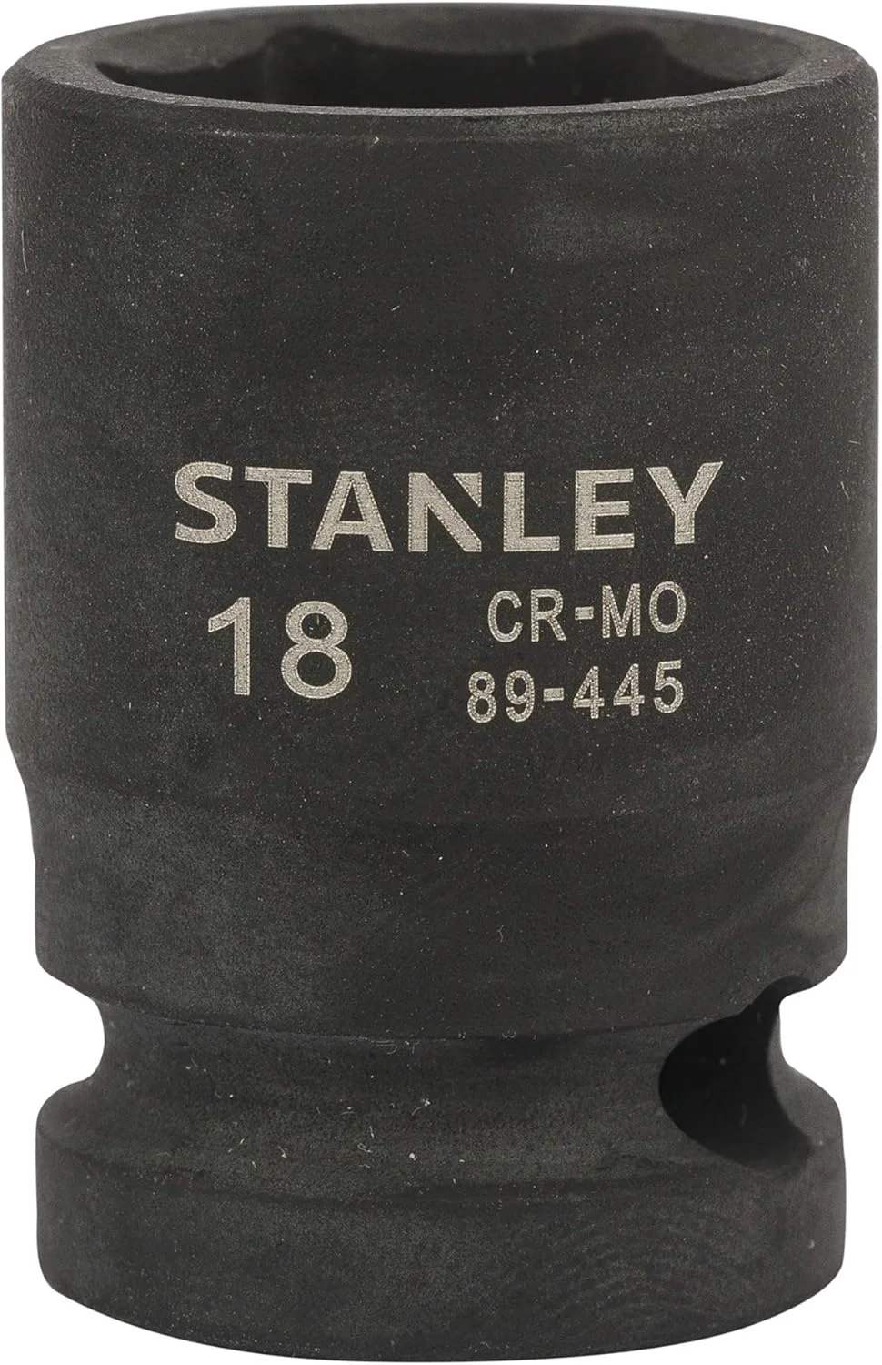 بکس ضربه ای 6 پر استنلی مدل STMT89445-8B، ساخته شده از فولاد کروم-مولیبدن، درایو 1/2 اینچ، سایز 18 میلی متر (مشکی)